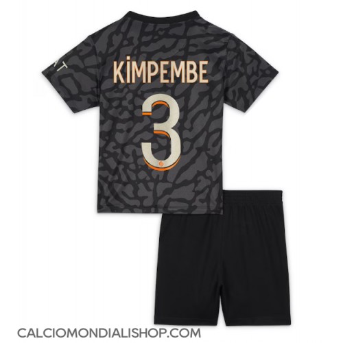 Maglie da calcio Paris Saint-Germain Presnel Kimpembe #3 Terza Maglia Bambino 2023-24 Manica Corta (+ Pantaloni corti)